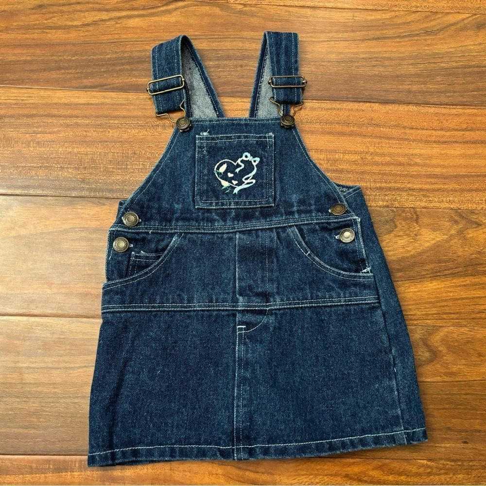 Little Little vintage denim embroidered overall dress